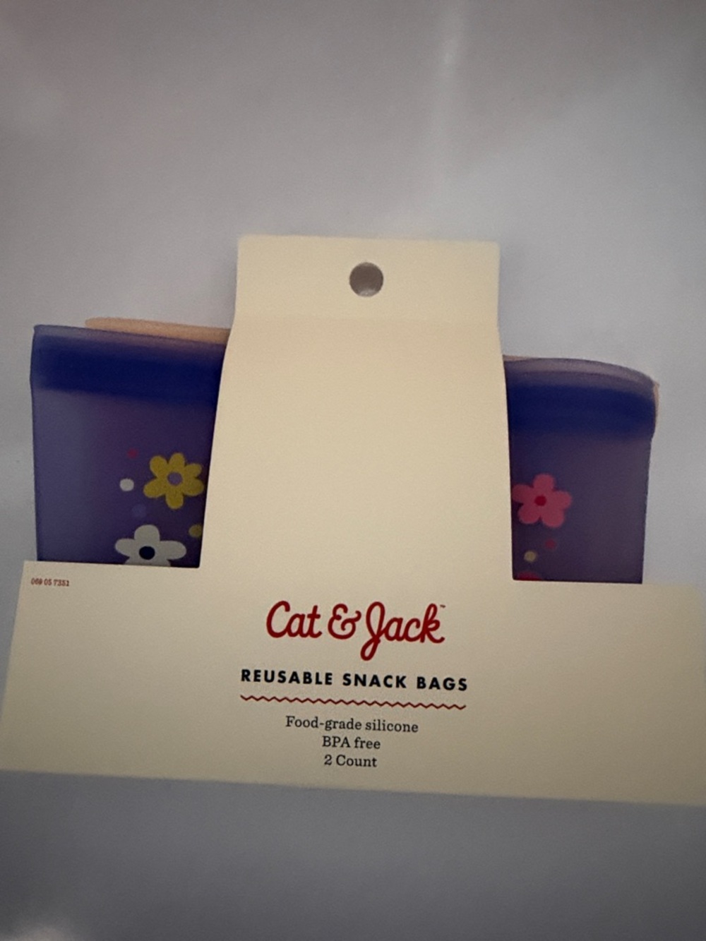 NWT Cat & Jack Purple Floral Reusable Snack Bags - 2 Pack